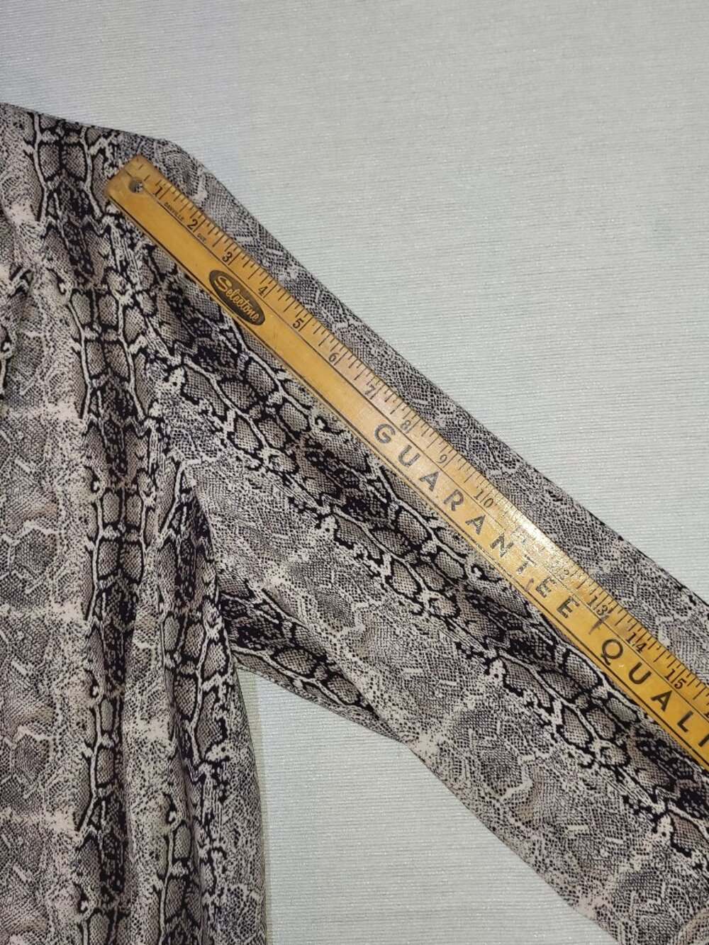 Joseph Ribkoff Snakeskin Print Open Front Long Duster Blazer Jacket Size 18 - Picture 6 of 11